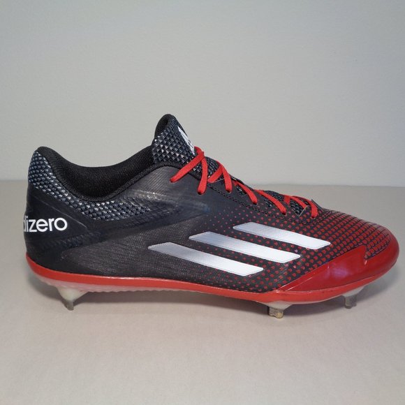 Adidas Size 13 M ADIZERO Black Red Baseball Cleats New Men\'s Shoes main image 12
